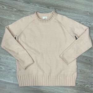 CASLON Light Peach Pink Mockneck Knit Sweater Classic Fit
